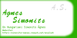 agnes simonits business card